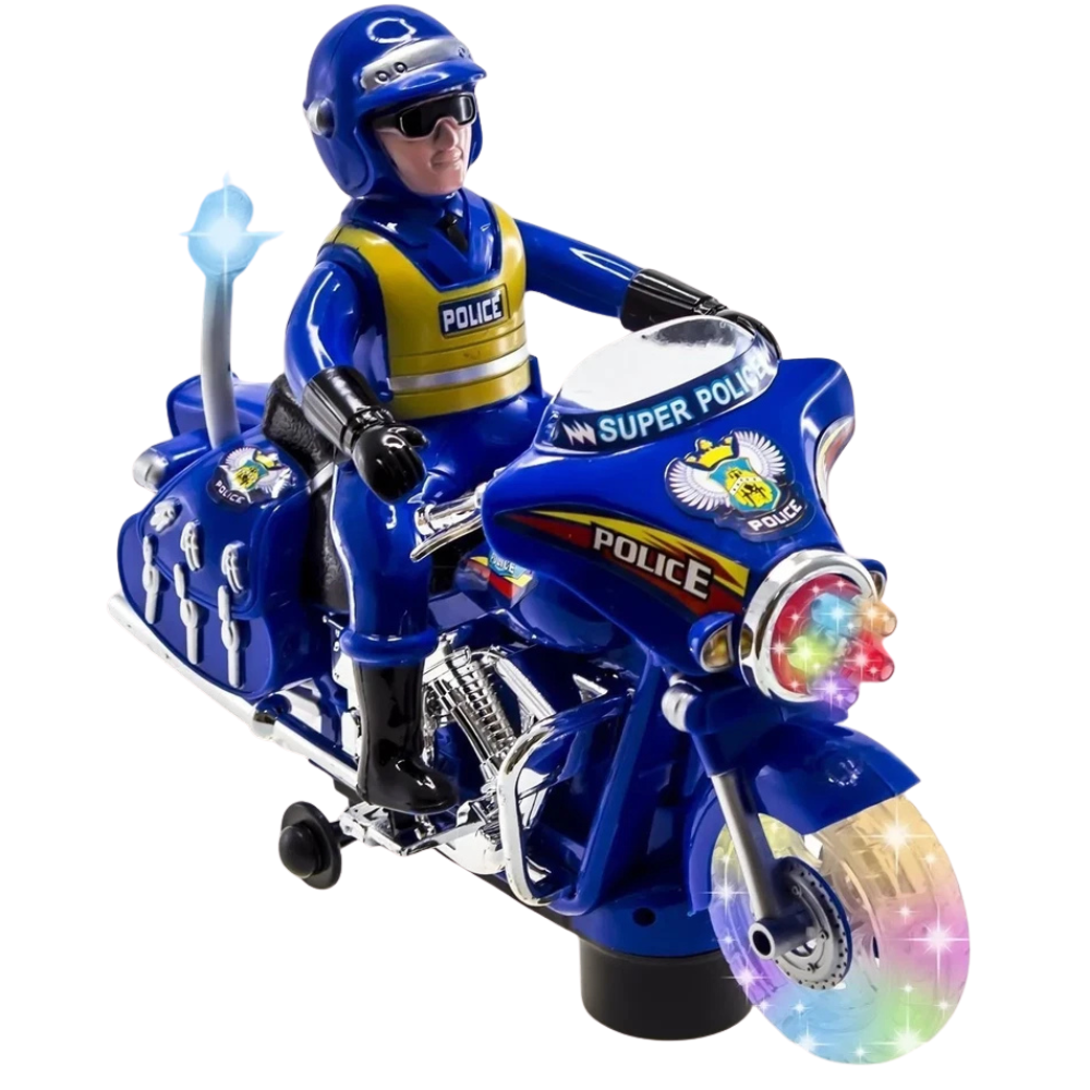 Police Toy Motorcycle Electric Motorbike with Colourful Lights Sirens & Sounds