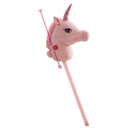 Pink Unicorn Hobby Horse Stick Toy with Galloping Sounds Ride On Pretend Play 81cm