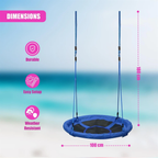 Giant Padded Fabric Crow's Nest Rope Swing Spider Web Outdoor Garden Seat 100 Cm for Kids