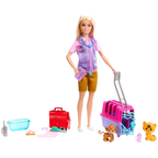 Barbie Careers Animal Rescue Vet Doll Playset Blonde Doll Pet Tiger Monkey 12 Accessories 3+