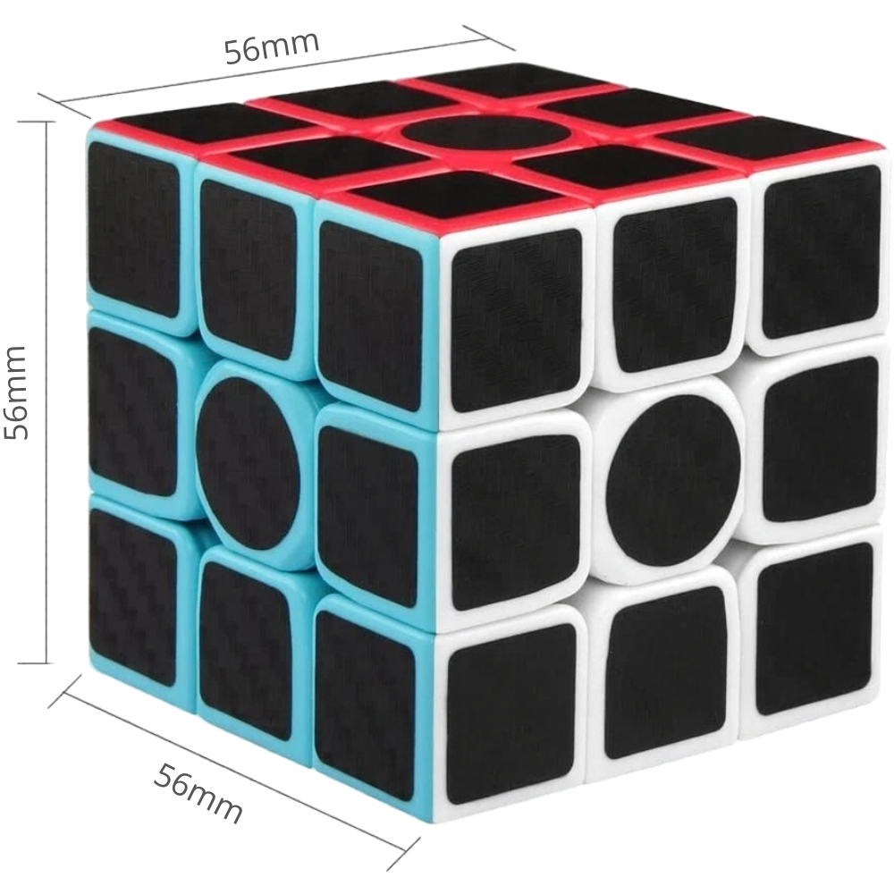 3x3 Speed Cube Puzzle Super-Durable Carbon Fiber Sticker Magic Cube Toy for Kids