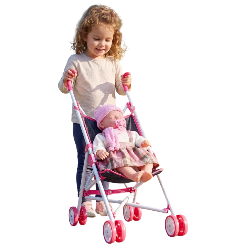 Bibi Doll Bonnie 18 Inch Soft Body Baby Doll Girl Pink Tartan Outfit Sounds Toy Gift Child