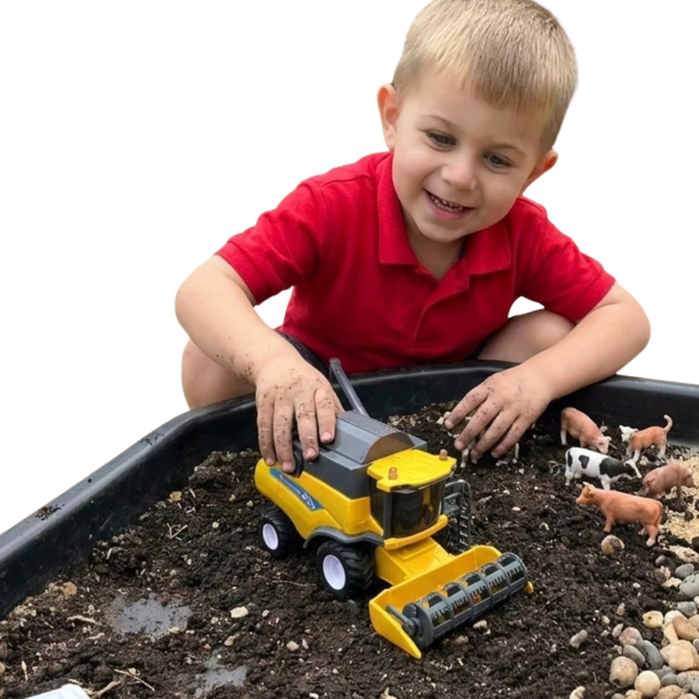 Toyland 26cm 1:32 Scale Yellow Combine Harvester Friction Powered Farm Toy 3+