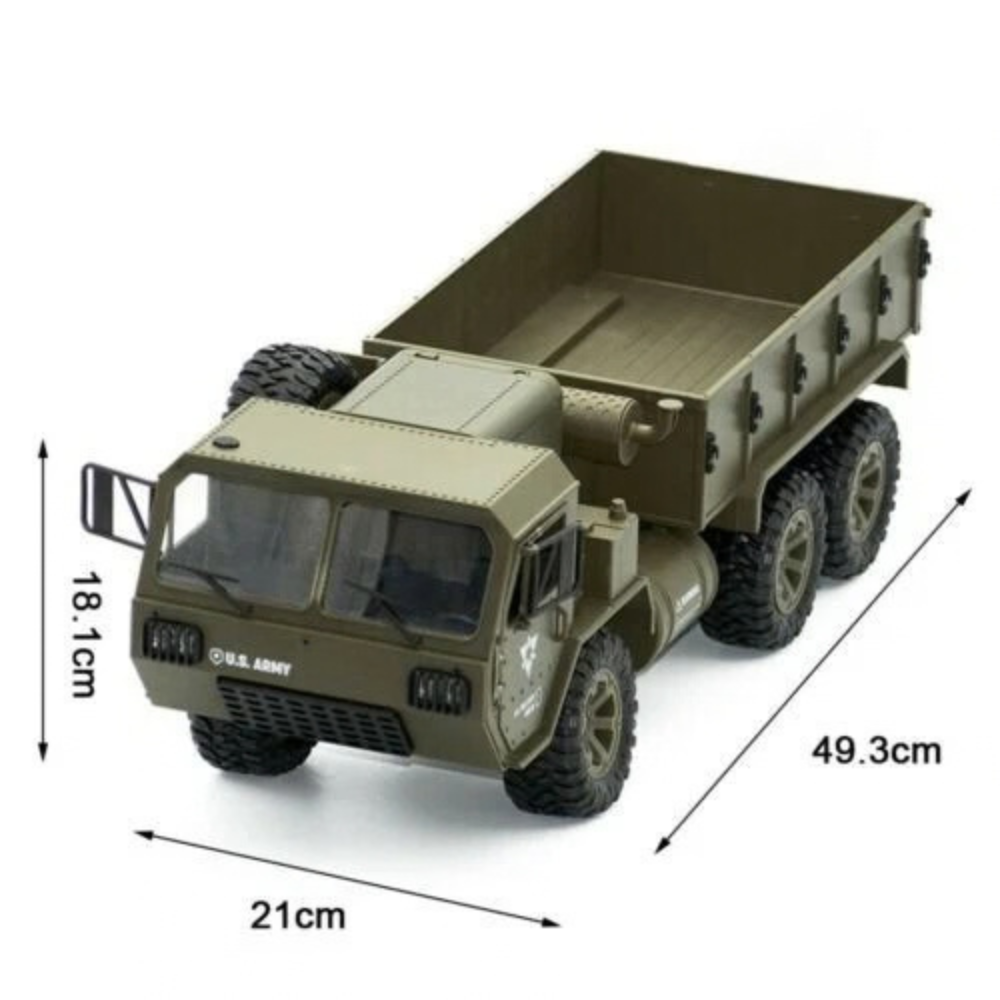 Fayee Fy004a Rc Military Truck 6wd 1:12 Scale 2.4ghz 15km/h Led Kids Toy Off-Road Vehicle 8+ Army