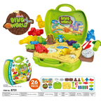 Dino World Play Dough Suitcase Set 26pcs Dinosaur Moulds Creative Toy Kit Ages 3-6