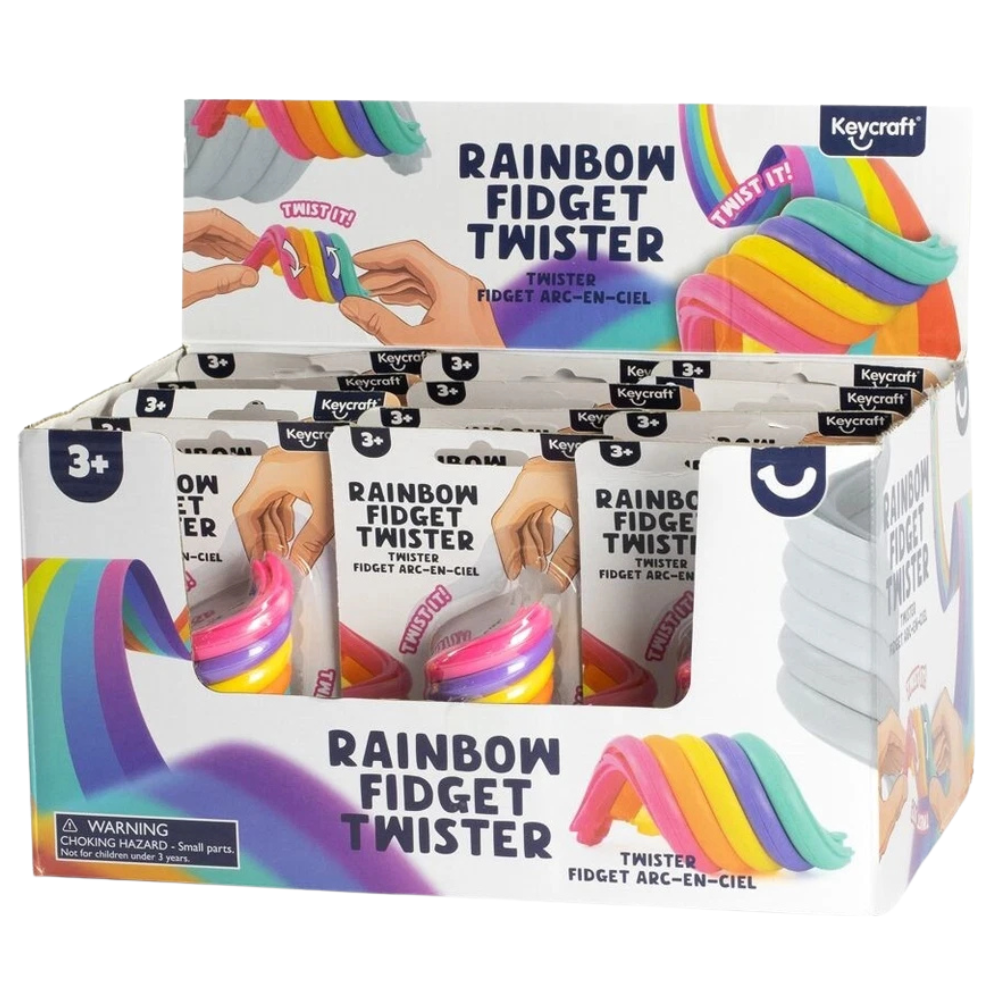 Rainbow Fidget Twister Toy Tactile Sensory Stress Relief Fiddle Toy for Kids & Adults