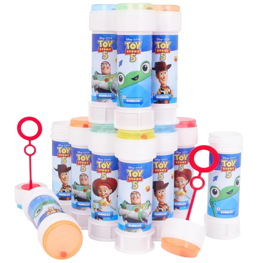 Toyland® 12 Pack Toy Story Bubbles 60ml with Wands & Maze Lid Party Bag Toys