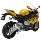 Welly BMW S 1000 RR Yellow Sports Motorcycle Diecast Model Bike 1:18 Scale German Motorbike Toy