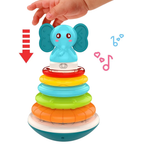 Musical Elephant Stacking Rings Toy for Babies with Rainbow Colours and Teether 6 Months+