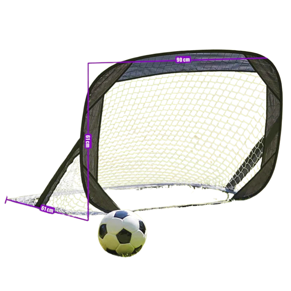 Set of 2 Pop Up Football Goals Kids Portable Indoor Outdoor Soccer Training Nets