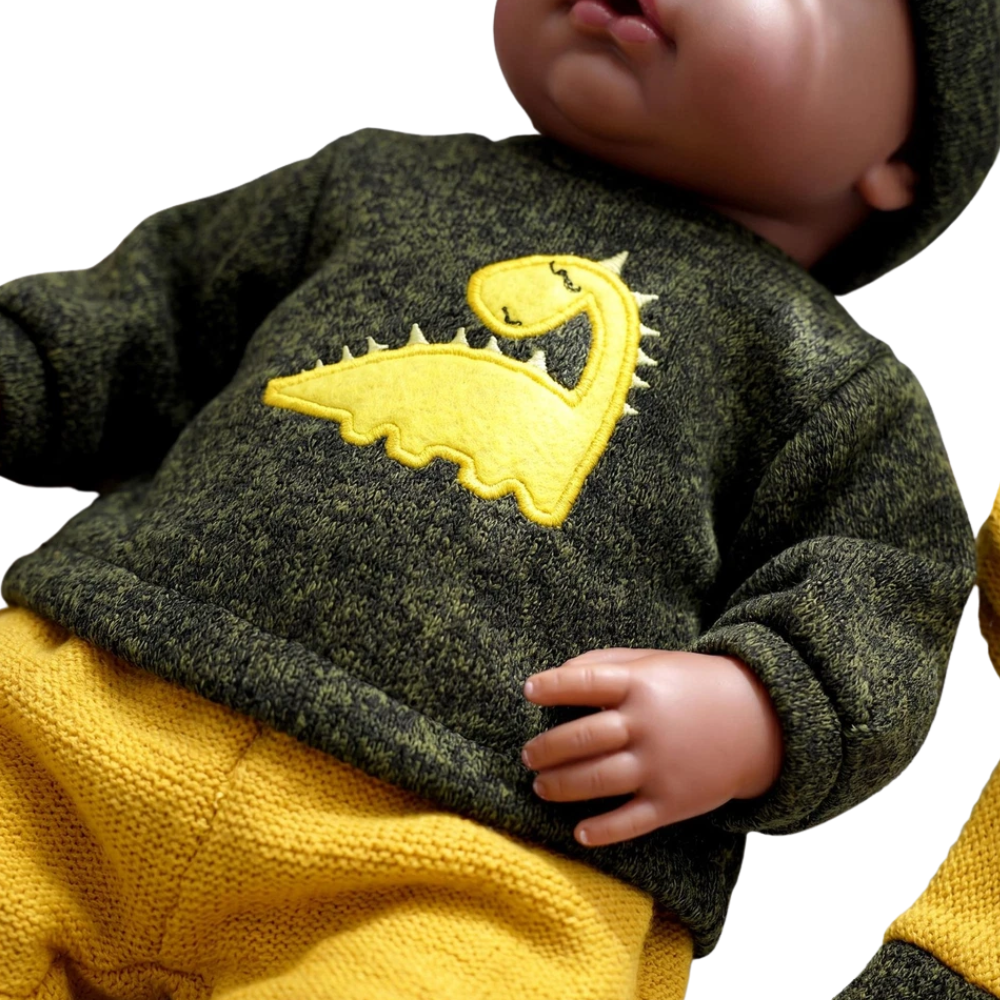 Black Baby Doll Ethnic Reborn Boy Sleeping 20-Inch Toy with Dummy & Bottle Bibi Doll