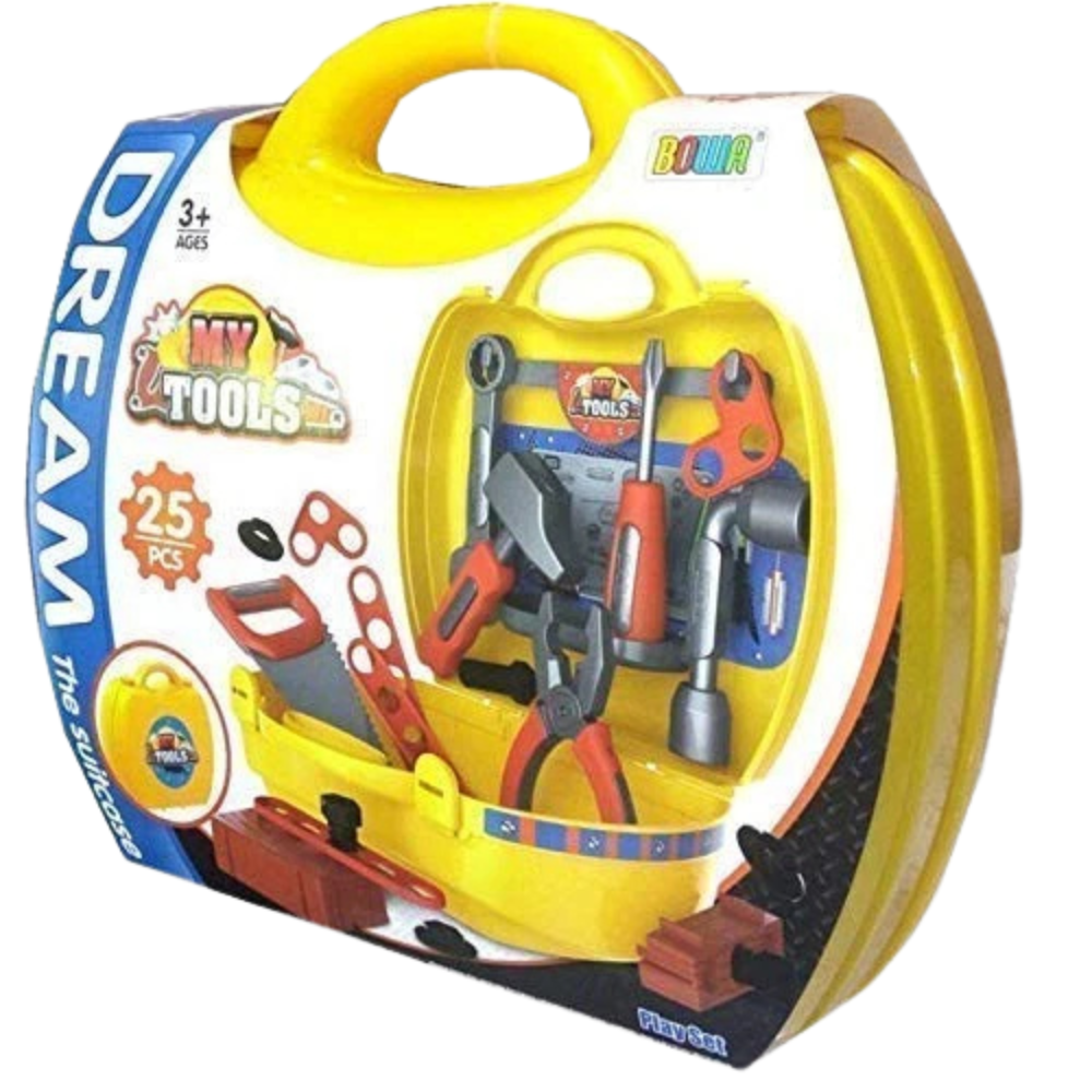 Kids Tool Set Toy Workbench 25 Pcs Pretend Play Hammer Screwdriver Kit with Backpack