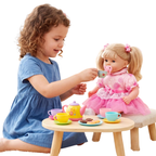 18" Bibi Doll Elizabeth Baby Girl Doll Soft Body Blonde Hair Blue Eyes 16 Sounds Dummy Realistic Lifelike Toy