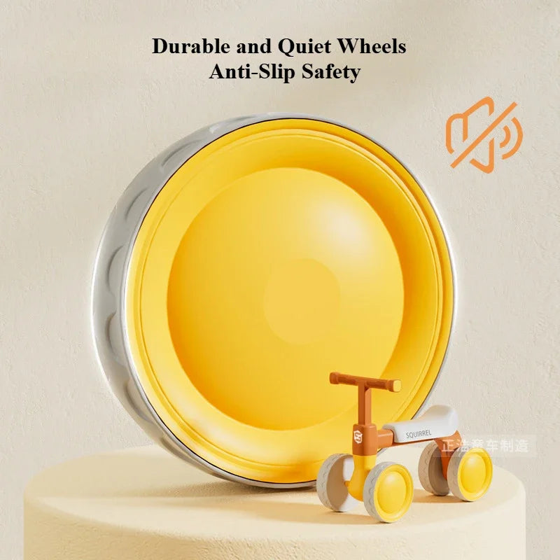 4-Wheel Baby Balance Bike No-Pedal Toddler Walker Ride-On Toy for Ages 1–3 Gift