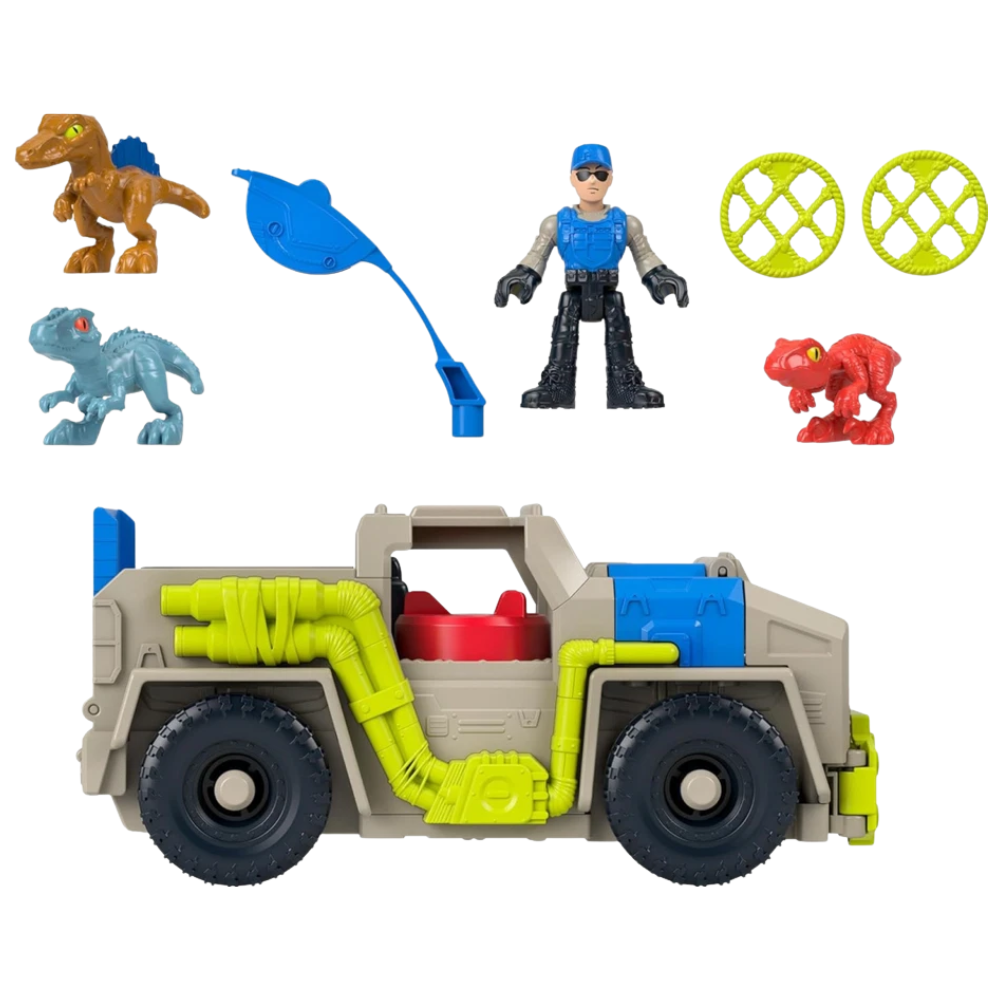 Imaginext Jurassic World Track Transport Dino Truck Vehicle Set Dinosaur Toys 3 Dinosaur