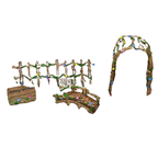 Toyland 25pc Miniature Fairy Garden Accessories Set with Stickers Pots Tea Set Fences Arches