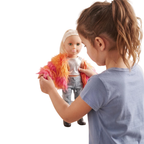 17" Bibi Fashion Doll with Glasses, Blonde Hair, Movable Limbs, Dress & Boots, Age 3+ Kids