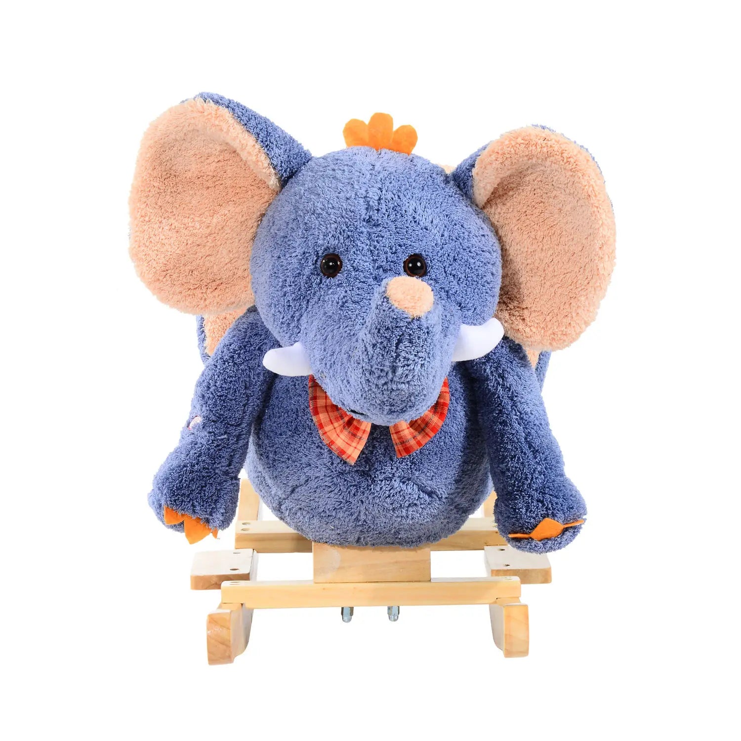 HOMCOM Rocking Horse Toddler Ride-On Elephant with Seat Belt and Music Toy