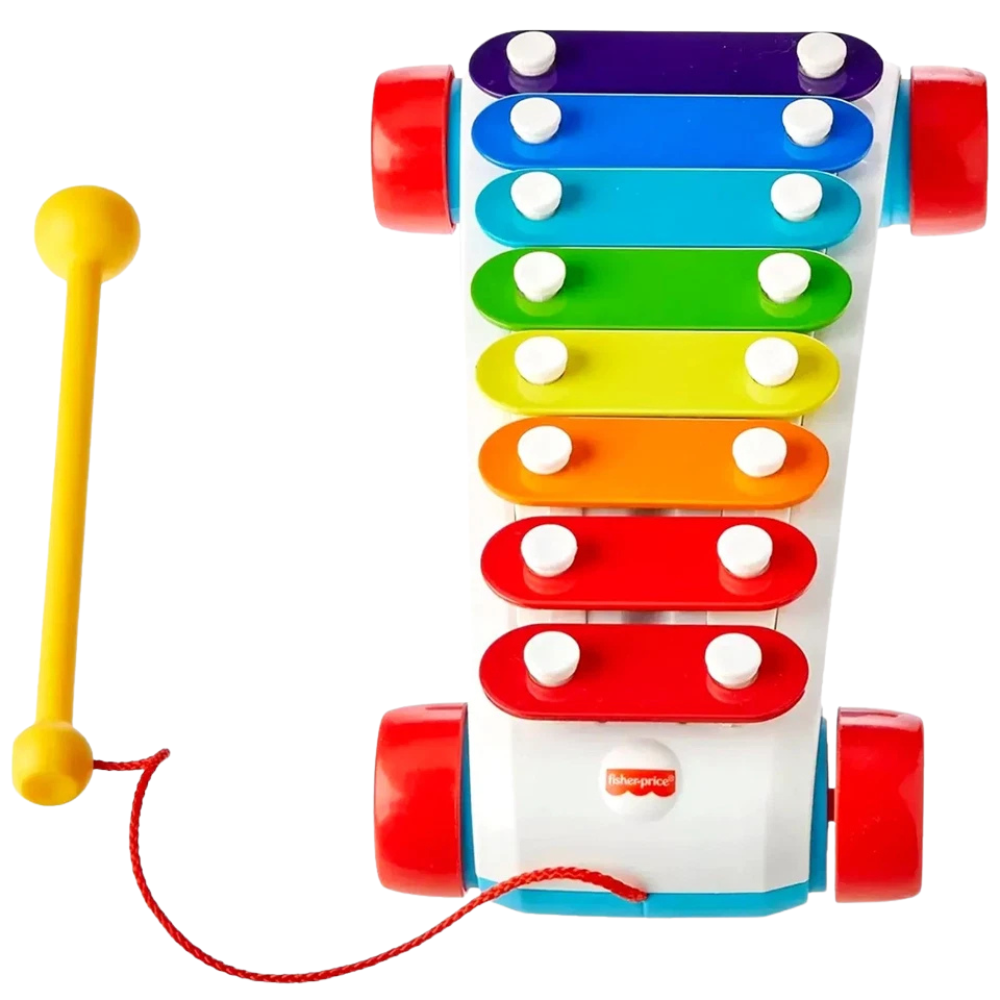 Fisher-Price Baby Xylophone Pull Toy Musical Instrument with Drumstick
