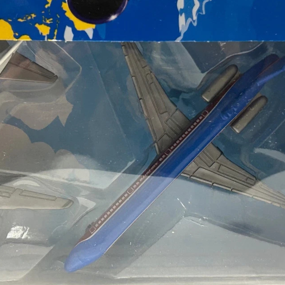 3 Piece Boeing Airliner Travel Plane Set Diecast Model Toys Blue Aircraft Collectible Set