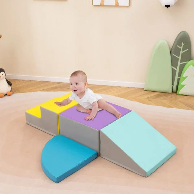 4-Piece Infant Baby Foam Climb & Crawl Block Play Set