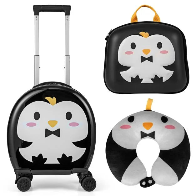 Kids 4-Piece Travel Luggage Set with Suitcases and Bags