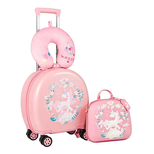Kids 4-Piece Travel Luggage Set with Suitcases and Bags