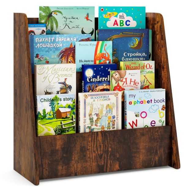 Children’s 4-Tier Bookshelf with Deep Storage Compartments