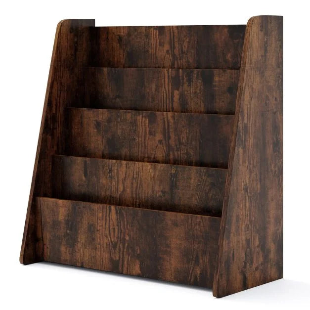 Children’s 4-Tier Bookshelf with Deep Storage Compartments