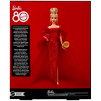 Barbie Signature Mattel 80th Anniversary Glittery Red Tulle Gown Collectible Doll Jbj17