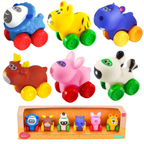 Animal Toy Cars Set of 6 Pullback Mini Vehicles for Toddlers and Babies Fun Play Pack