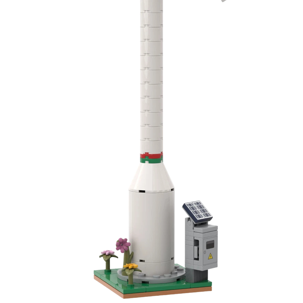 Lego Wind Turbine Custom Model 36cm Tall Windmill Kit Made with Genuine Lego Bricks