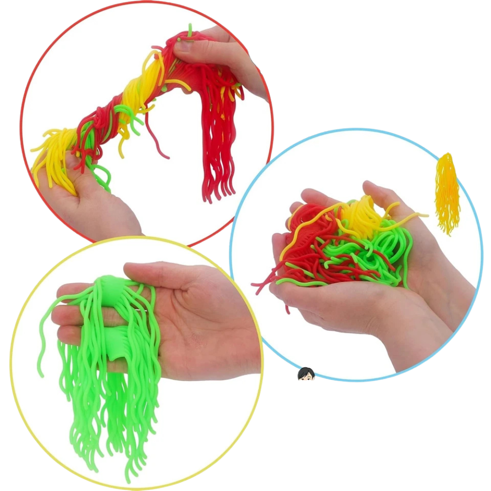 Toyland® Squishy Noodles Fidget Toy – Soft Colourful Sensory Stress Relief Squeeze Toy Ages 3+