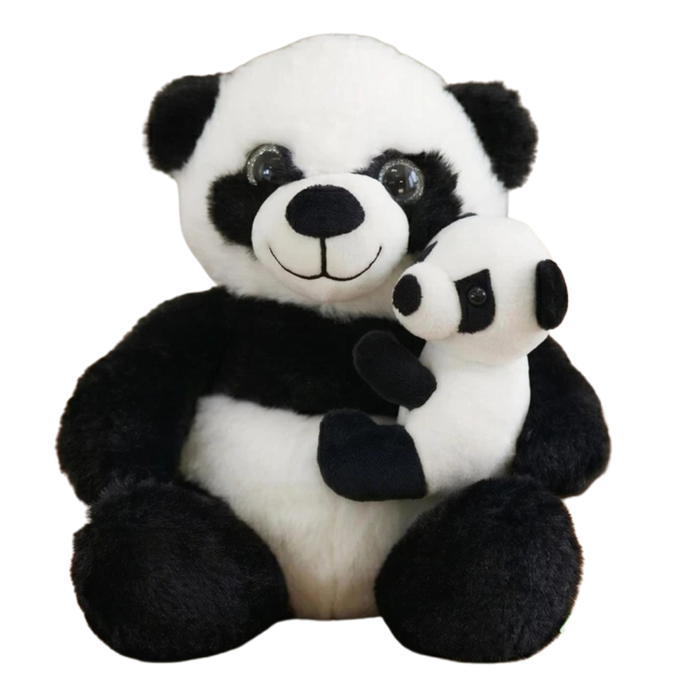 Small Plush Panda 9.5 Inch Soft Toy Mum & Baby Panda Cuddly Stuffed Teddy Kids Gift