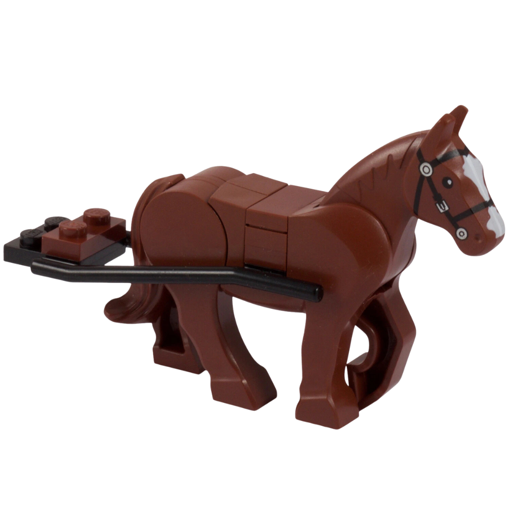 Lego Brown Horse with Hitching Attachment Brand New Parts Packed in Zip-Lock Bag City 4+