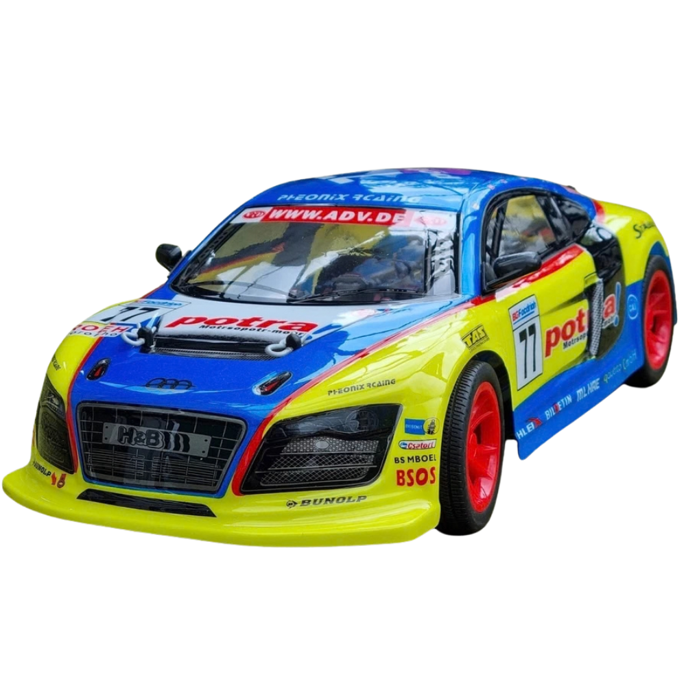 1:10 RC Audi R8 Style Drift Car 45cm 2.4GHz LED Lights RWD Racing Toy 6+