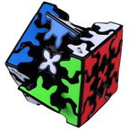 Qiyi 3x3x3 Gear Magic Cube Puzzle Toy with Black Background Smooth Twist Brain Teaser