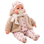 Bibi Doll Bella Bear 18 Inch Baby Doll Girl Soft Body Beige Coat Dummy Sounds Toy Gift 3yr