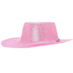 Toyland Pack of 3 34cm Baby Pink Glitter Cowboy Hats Festival Fancy Dress