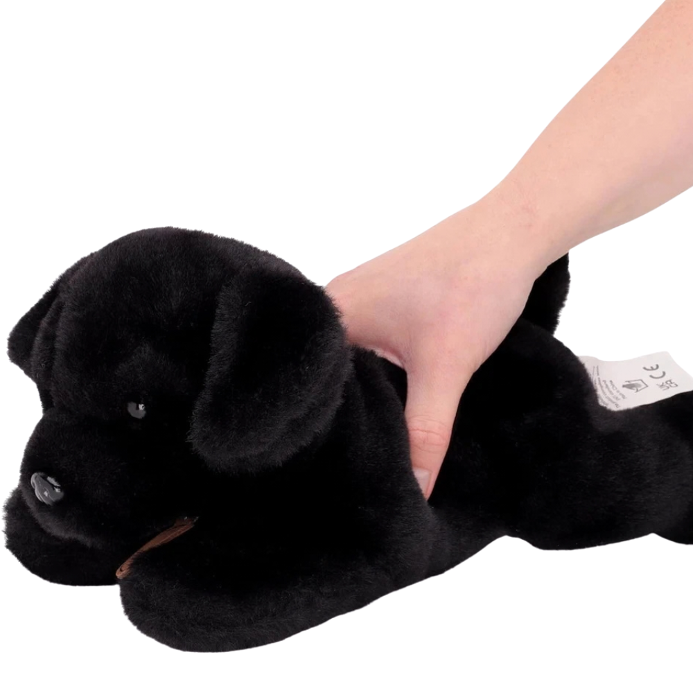 Toyland 25cm Bramble Black Labrador Soft Toy Plush Dog Lying Down Puppy