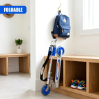 Kids Foldable Kick Scooter Blue Led Wheels Adjustable Handlebar with Carry Strap Outdoor Toy