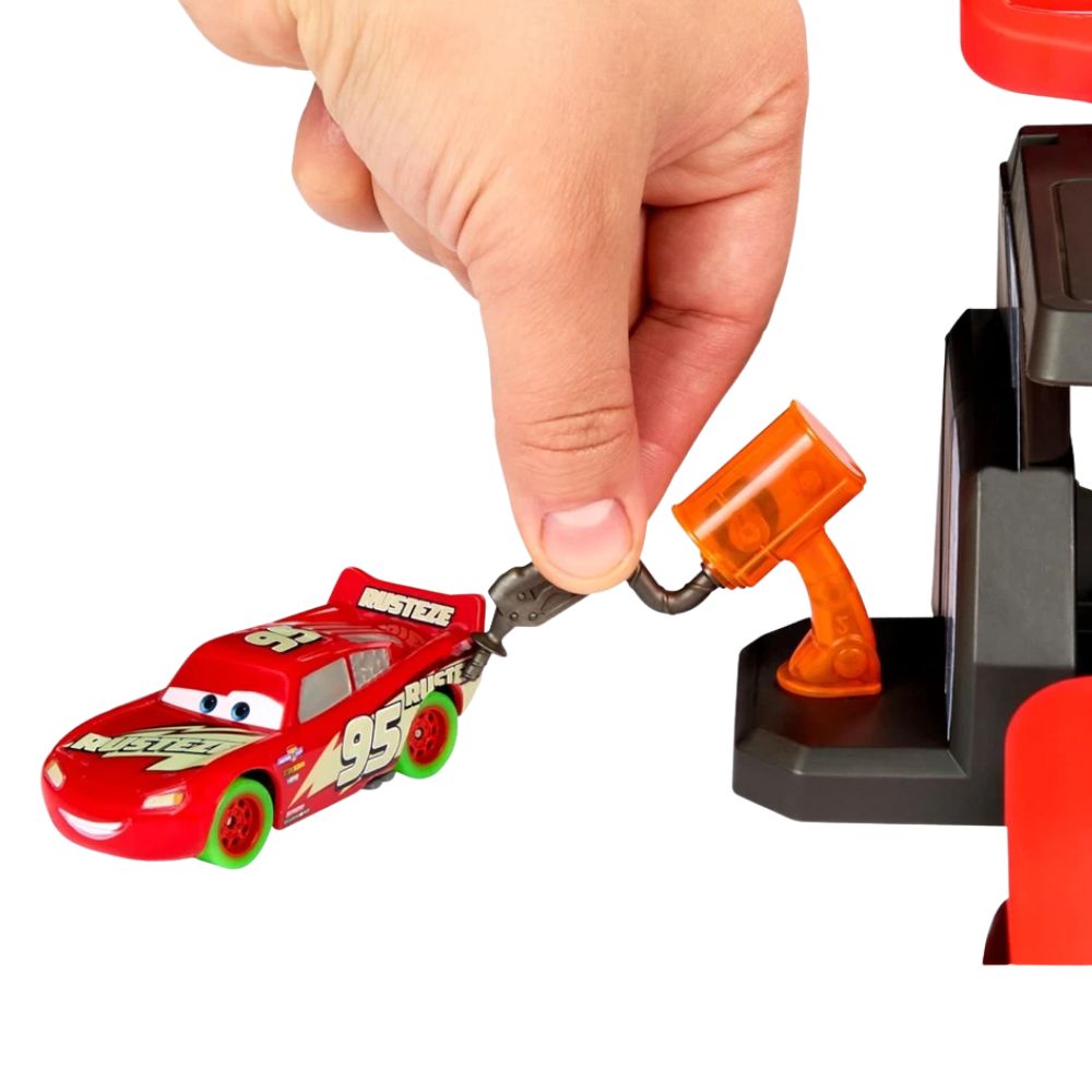 Disney Pixar Cars Glow Racers Launch Criss-Cross Playset with 2 Cars Lightning McQueen