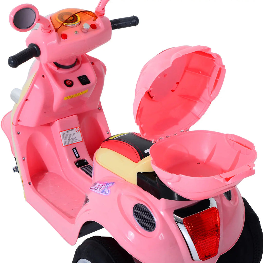 HOMCOM Electric Ride-On Kids Motorbike Battery Tricycle for Toddlers Ages 3-6 Y