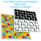Abeec 100 Classic Games Compendium Family Board Games Set Ludo Chess Draughts Dominoes Cards Snakes & Ladders