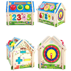 Wooden Busy Board House Puzzle Toy, Interactive Multifunctional Jigsaw Activity for Kids