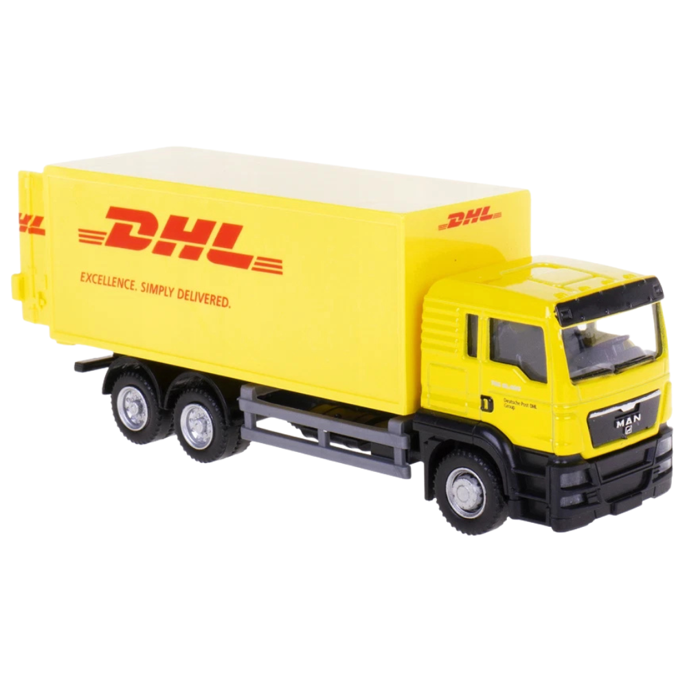 Daffi MAN DHL Germany Delivery Truck 1:64 Scale Yellow Diecast Model Lorry Toy