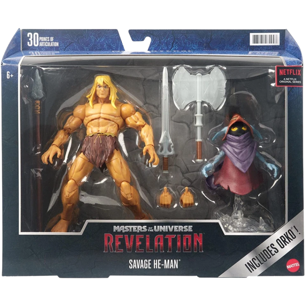 Masters of the Universe Revelation Savage He-Man Action Figure Collectible Toy