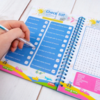 Kids Holiday Travel Journal Activity Book With Pen 50 Pages Spiral Bound Trip Planner Gift 5+