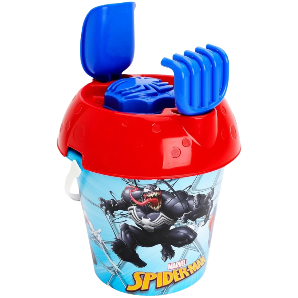 Toyland Spiderman 6 Piece Bucket & Spade Set With Watering Can, Sand & Water Beach Toys