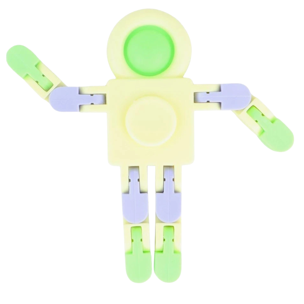 Pastel Fidget Robot Toy Pop Spin Twist Sensory Stress Relief Kids Adults